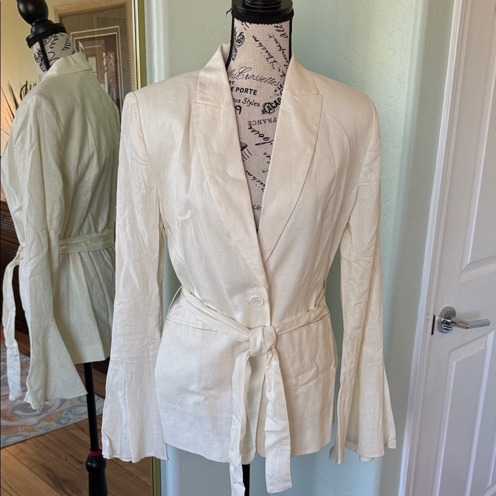 Free People Cream Belted Blazer NWOT